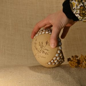 Pot à poser en grès roux